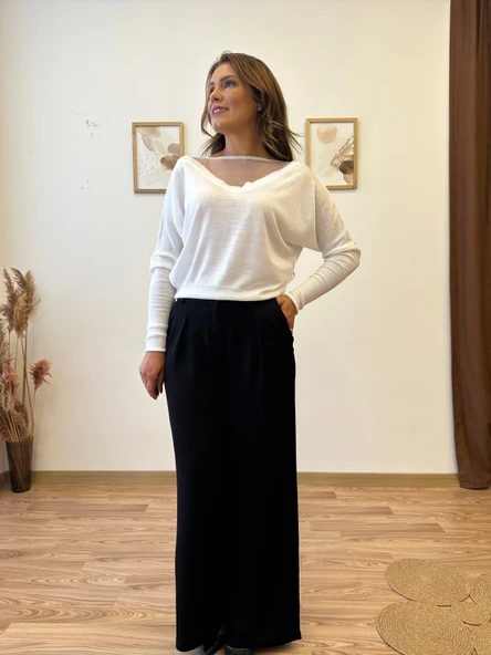 İki İplik Palazzo Pantolon - Resim 12