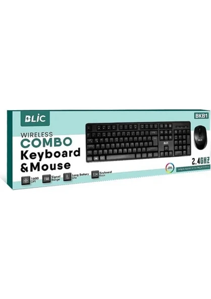 Combo Wireless Q Klavye Mouse Seti Bkb-1 - Resim 2
