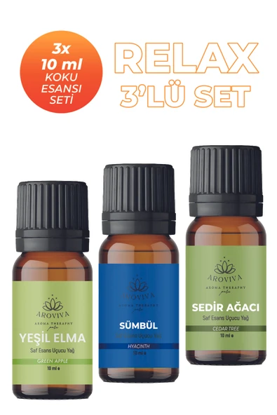Relax Oda Kokusu 3'Lü Set- Doğal Esansiyel Uçucu Yağ, Difüzör Esansı, Buhurdanlık Yağı ürün görseli 1