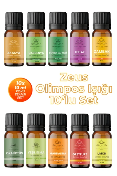 Zeus Olimpos Işığı 10'lu Set Oda Kokusu Esansı (10x10ml) ürün görseli 1