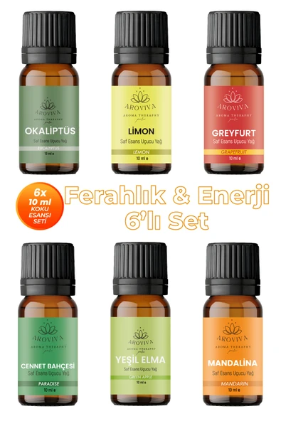 Ferahlık & Enerji 6'lı Set Oda Kokusu Esansı - Zindelik (6x10ml) ürün görseli 1