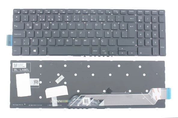 Dell Inspiron 5565 ile Uyumlu Notebook Klavyesi - Siyah - TR ürün görseli 1