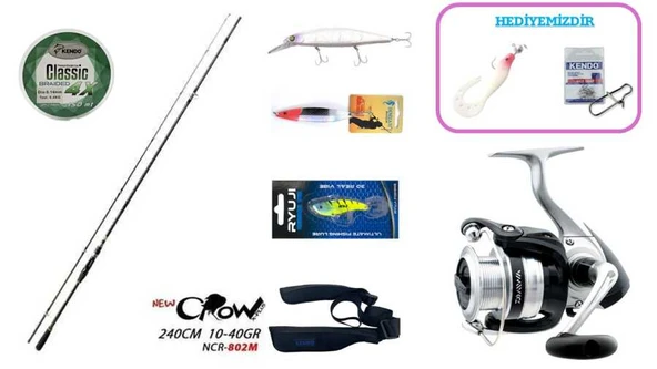 Fujin New Crow 240 cm 10–40 gr & Daiwa Strikeforce 4000B Spin Seti ürün görseli 1