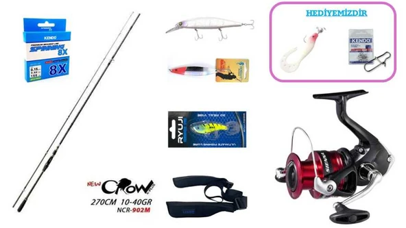 Fujin New Crow 270 cm 10–40 gr & Shimano Sienna 4000 FG Spin Seti ürün görseli 1
