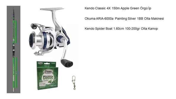 Okuma Aria 6000 - Kendo Spider Boat 1.60cm 100-200gr Tekne Seti ürün görseli 1