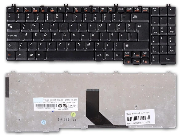 Lenovo B560 ile Uyumlu Notebook Klavye - Siyah - TR ürün görseli 1