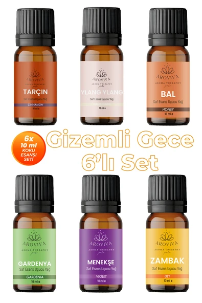Gizemli Gece 6'lı Set Oda Kokusu Esansı - Romantik & Tutkulu (6x10ml) ürün görseli 1