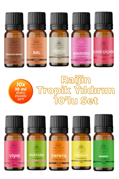 Raijin Tropik Yıldırım 10'lu Set Oda Kokusu Esansı (10x10ml) ürün görseli 1