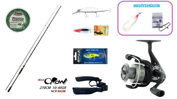 Fujin New Crow 270 cm 10–40 gr & Okuma Revenger RV-40 FD Spin Seti ürün görseli 1