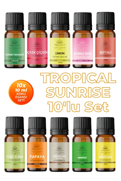Tropical Sunrise 10'lu Set Oda Kokusu Esansı - Enerjik (10x10ml) ürün görseli 1