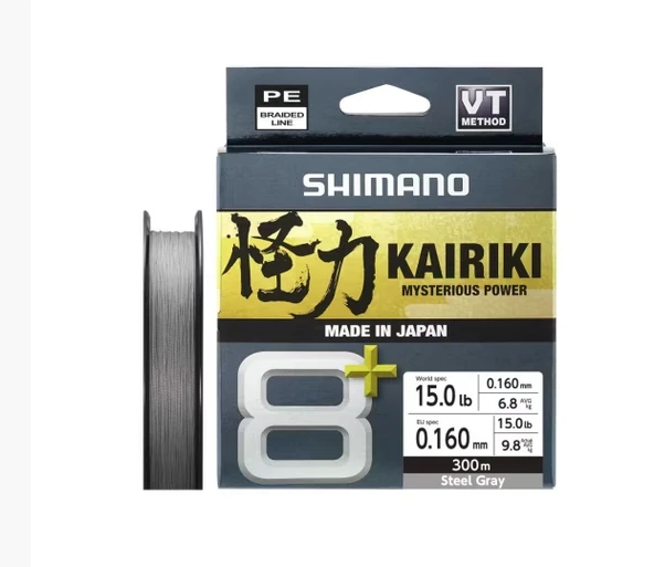 Shimano Kairiki 8+ 300m 0.16mm 9.8kg Steel Gray Örgü İp ürün görseli 1