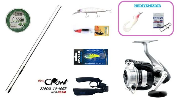 Fujin New Crow 270 cm 10–40 gr & Daiwa Strikeforce 4000B Spin Seti ürün görseli 1