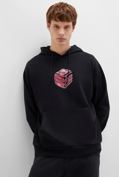 Mavi 0S10397 Baskılı Erkek Kapüşonlu Sweatshirt ürün görseli 1