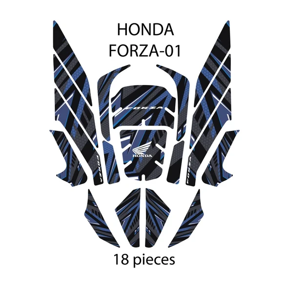 Grippatch Honda Forza - 250 (2025 ) ile Uyumlu Renkli 18 Parça Tank Pad Seti GC20-MS ürün görseli 1