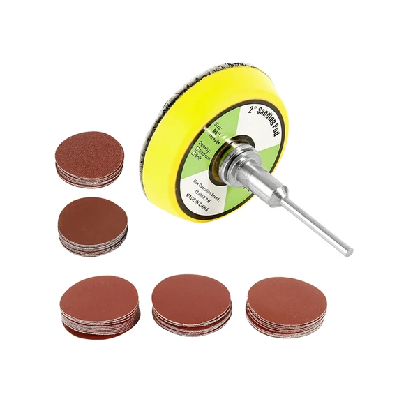 Pimli Mini 53'lü Cırt Zımpara Seti 50 mm Taban Matkap Uyumlu 80 120 320 600 800 Kum Karışık Grit ürün görseli 1