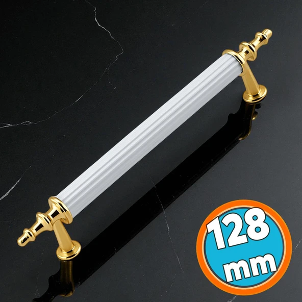 Metal Kulp Mobilya Çekmece Dolap Kapak Kulpu Dayanıklı Kulbu Kulpları 128 mm Gold Altın Beyaz ürün görseli 1