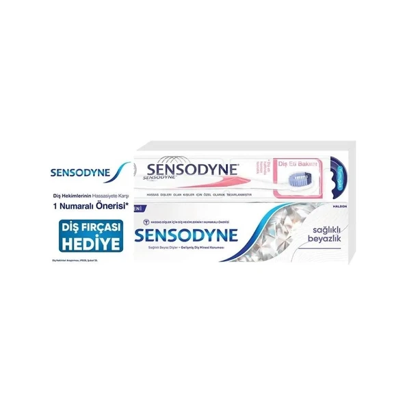 Sensodyne Sağlıklı Beyazlık Diş Macunu 75 ml + Diş Eti Bakımı Diş Fırçası ürün görseli 1