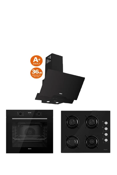 Ferre Flowart Serisi (QBL63CS 2140 D063) Ankastre Set ürün görseli 1