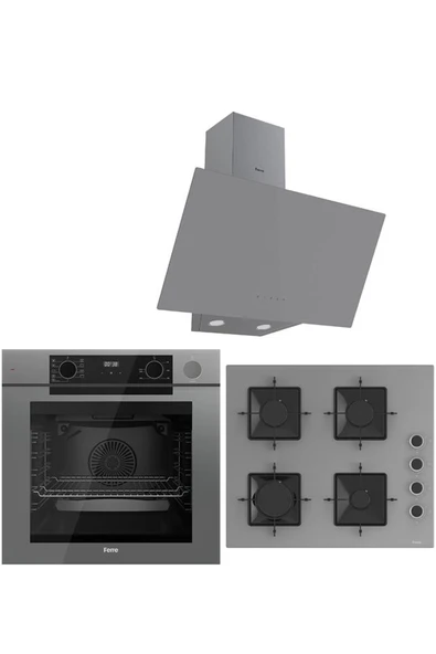 Ferre STEAM PLUS SERİSİ 3LÜ CAM ANKASTRE SET (QEP64CPR-SS208-D079) ürün görseli 1