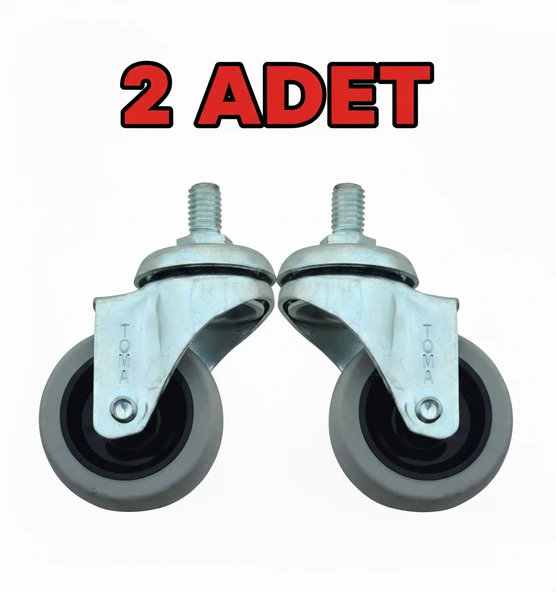 2 Adet Civatalı Metal 50mmx20mm Koltuk Sandalye Mobilya Tekeri ürün görseli 1