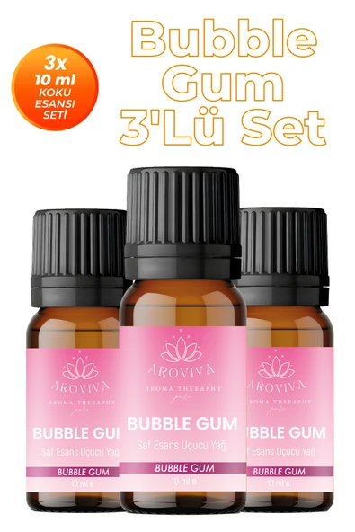 Bubble Gum 3'lü Oda Kokusu Seti - Eğlenceli & Şekerli (3x10ml) ürün görseli 1