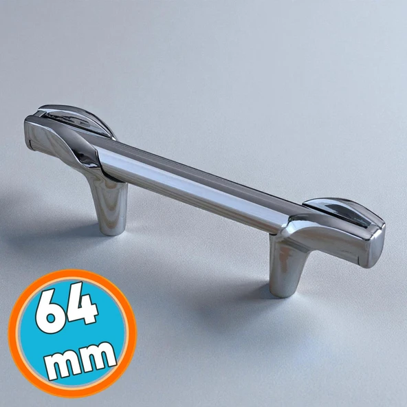 Mobilya Çekmece Mutfak Kapak Dolap Kulpları Kulbu Dolabı Kulpu 64 mm Krom Metal Kulp ürün görseli 1