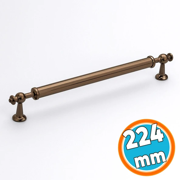 Metal Kulp Mobilya Çekmece Mutfak Dolabı Dolap Kulpları Kulpu Kulpları Düz Model 224 mm Bronz ürün görseli 1