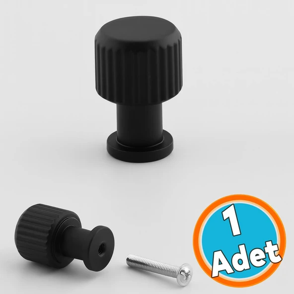 Siyah Tek Vidalı Çizgili Düğme Metal Kulp Çekmece Mobilya Mutfak Dolabı Dolap Kulbu Kulpları ürün görseli 1