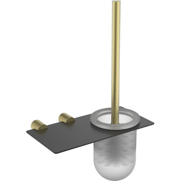 Fontana FY-90104 Mat Altın & Siyah Tuvalet Fırçası ürün görseli 1
