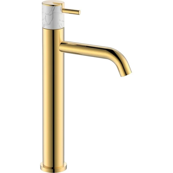 Fontana FA-4022M Fırçalanmış Altın & Mermer Yüksek Lavabo Bataryası ürün görseli 1