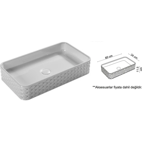Eva Banyo Lena Tezgah Üstü Lavabo EY-4708 ürün görseli 1