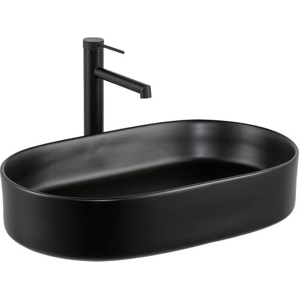 Lena E-W1202MS Tezgah Üstü Lavabo Mat Siyah ürün görseli 1