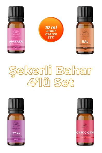 Şekerli Bahar 4'lü Set Oda Kokusu Esansı - Tatlı & Çiçeksi (4x10ml) ürün görseli 1