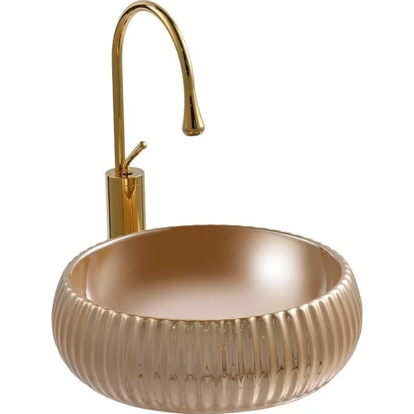 Lena Tezgahüstü Lavabo (Altın) E-4161A ürün görseli 1