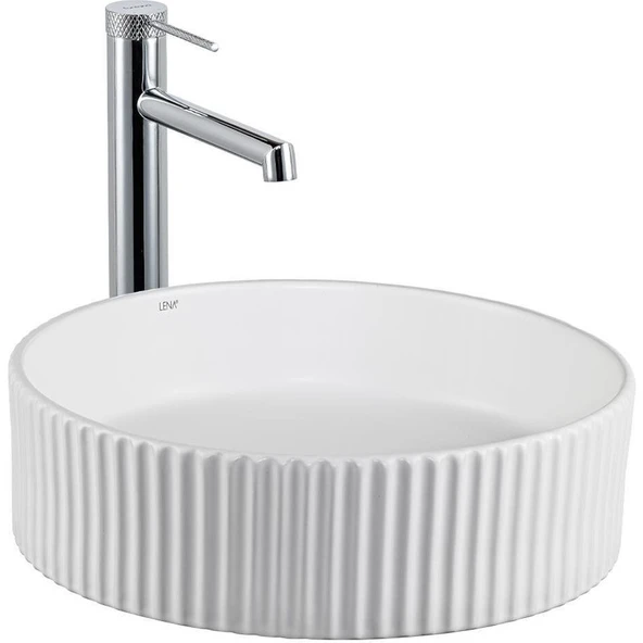 Lena Tezgahüstü Lavabo Beyaz E-W1001MB ürün görseli 1