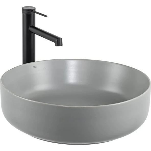 Lena E-W1201MG Tezgah Üstü Lavabo Mat Gri ürün görseli 1