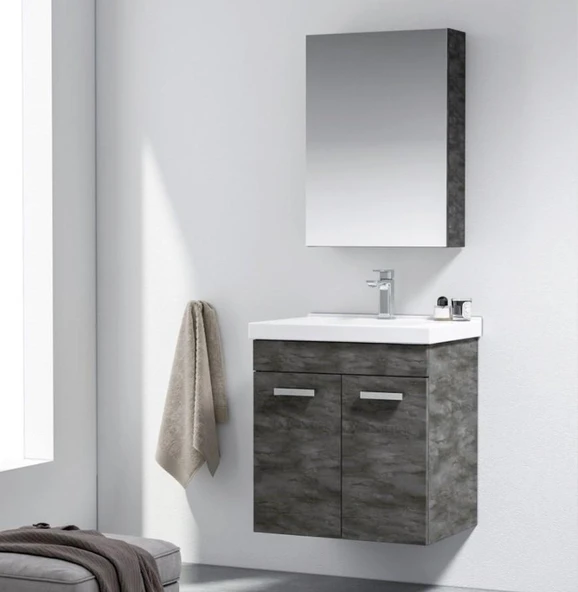Orka Enez 65 cm İrony Banyo Dolabı Takımı ürün görseli 1