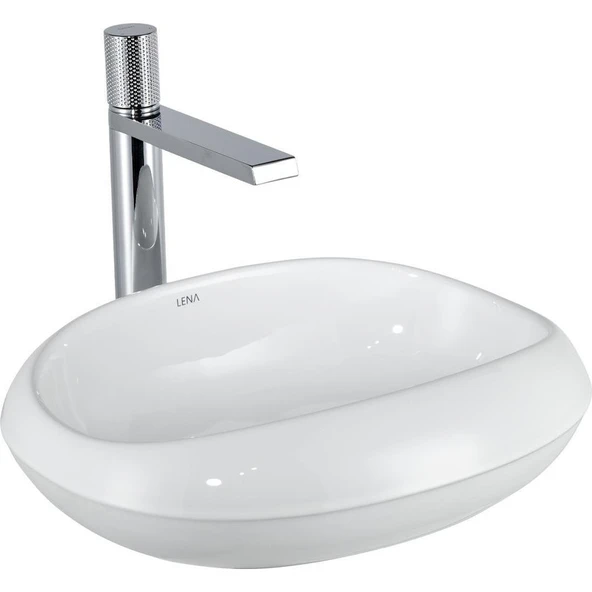 Lena Tezgah Üstü Lavabo (Beyaz) EY-4710 ürün görseli 1