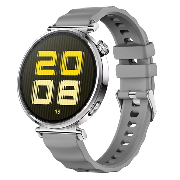 Sneezy Huawei Watch GT5 41mm İle Uyumlu SoftFlex Metal Tokalı Spor Silikon Akıllı Saat Kordonu  Koyu Gri ürün görseli 1