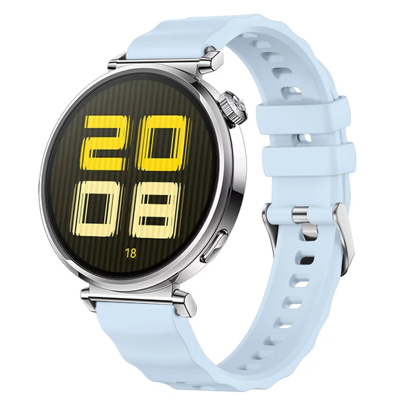 Sneezy Huawei Watch GT5 41mm İle Uyumlu SoftFlex Metal Tokalı Spor Silikon Akıllı Saat Kordonu  Mavi ürün görseli 1