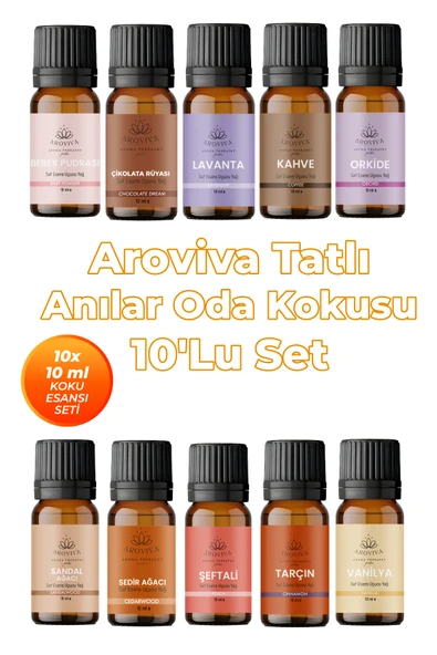 Tatlı Anılar Oda Kokusu 10'Lu Set – Doğal Esansiyel Uçucu Yağ,Difüzör Esansı,Buhurdanlık Yağı ürün görseli 1