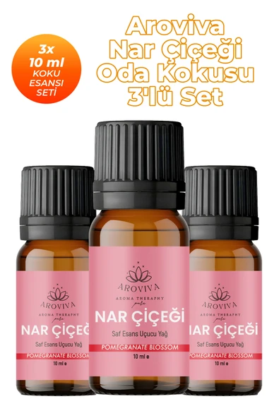 Nar Çiçeği Oda Kokusu 3'Lü Set- Doğal Esansiyel Uçucu Yağ, Difüzör Esansı, Buhurdanlık Yağı ürün görseli 1