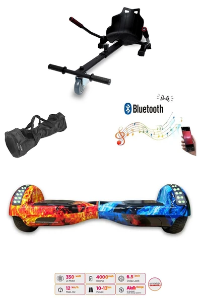 Citymate Elektrikli Kaykay Akıllı Denge Hoverboard + HoverKart + Çanta FULL LEDLİ EXTREM PAKET D10 ürün görseli 1