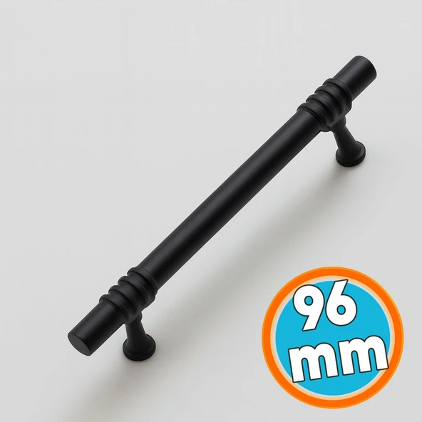 Mobilya Mutfak Çekmece Dolap Dolabı Kapak Kulbu Kulpu Kulpları (96 mm - 9.6 cm) Siyah Metal ürün görseli 1