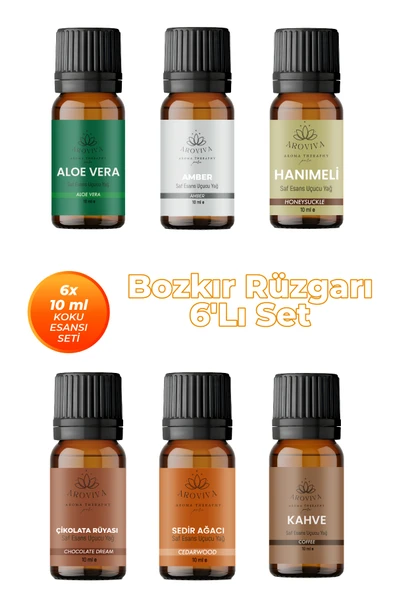 Bozkır Rüzgarı Oda Kokusu 6'Lı Set - Doğal Esansiyel Uçucu Yağ, Difüzör Esansı, Buhurdanlık Yağı ürün görseli 1
