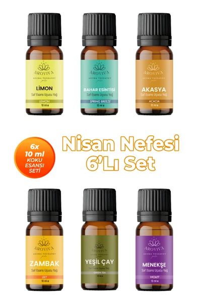 Nisan Nefesi Oda Kokusu 6'Lı Set- Doğal Esansiyel Uçucu Yağ, Difüzör Esansı, Buhurdanlık Yağı ürün görseli 1
