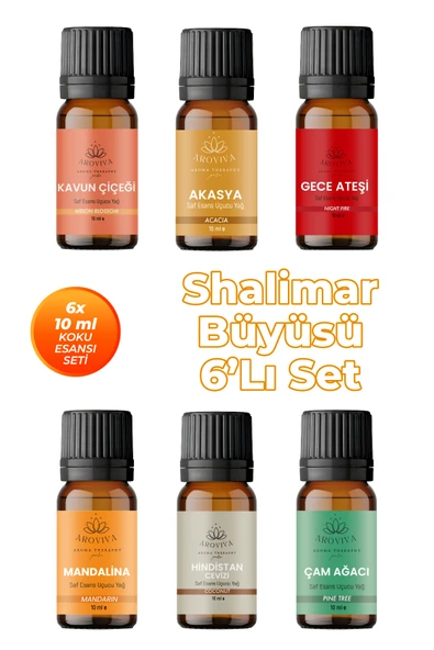 Shalimar Büyüsü Oda Kokusu 6'Lı Set- Doğal Esansiyel Uçucu Yağ, Difüzör Esansı, Buhurdanlık Yağı ürün görseli 1