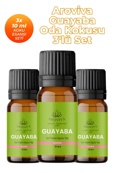 Guayaba Oda Kokusu 3'Lü Set- Doğal Esansiyel Uçucu Yağ, Difüzör Esansı, Buhurdanlık Yağı ürün görseli 1