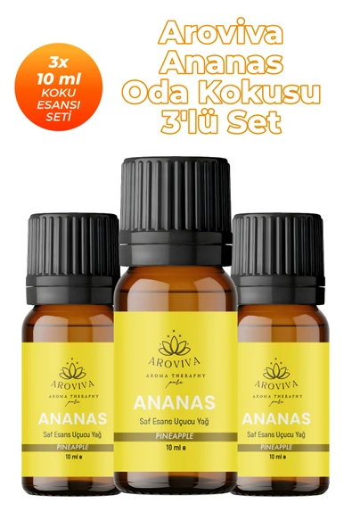 Ananas Oda Kokusu 3'Lü Set- Doğal Esansiyel Uçucu Yağ, Difüzör Esansı, Buhurdanlık Yağı ürün görseli 1