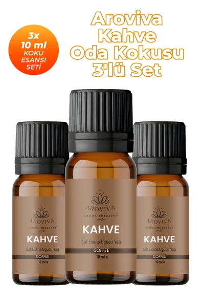 Kahve Oda Kokusu 3'Lü Set- Doğal Esansiyel Uçucu Yağ, Difüzör Esansı, Buhurdanlık Yağı ürün görseli 1